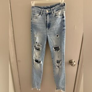 Forever 21 Blue Skinny Distressed Jeans